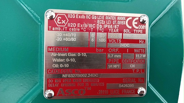 ATEX防爆电磁阀NF8327B002.5