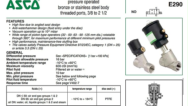 ASCO气控角座阀E290A794.图1