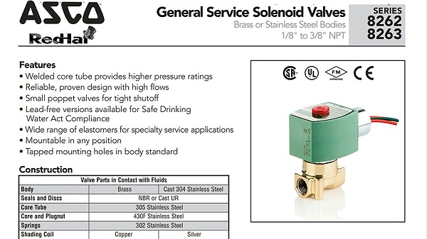 ASCO两通电磁阀SV8263H332MB.图1
