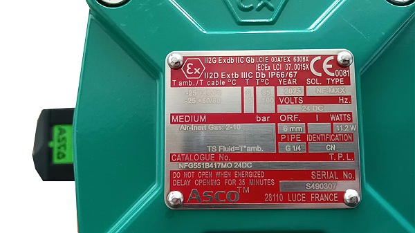 ASCO隔爆二位五通电磁阀NFG551B417MO